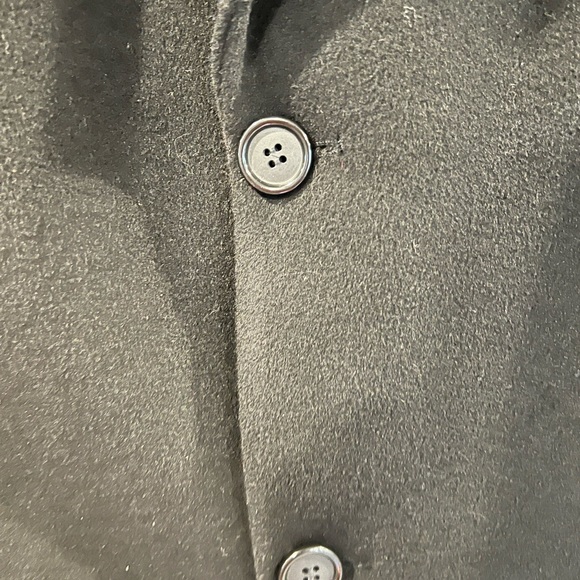 Vintage Ralph Lauren 40S Pea Coat Trench Black Fabric Acetate Blend - Picture 3 of 16